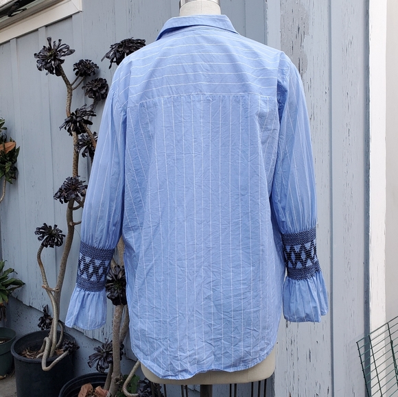 Zara Basic Collection stripe smocked shirt - Picture 7 of 13